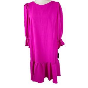 New DKNY Pink Dress 10 Medium Preppy trapeze Swing  Casual Trapeze Swing NWT